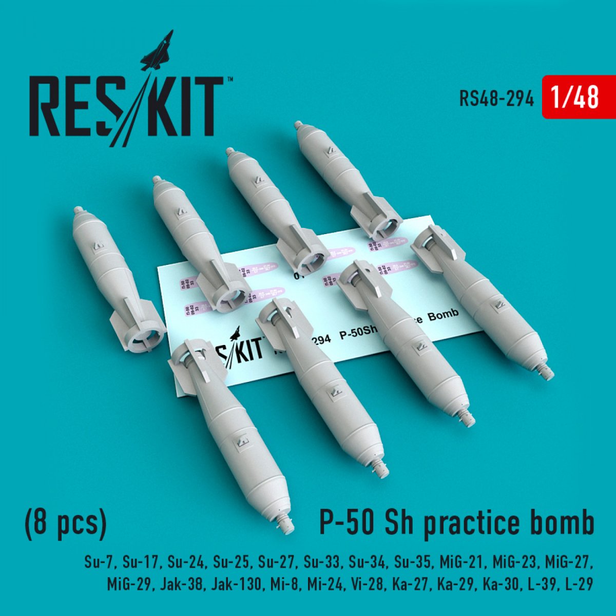 RESKIT RS48-0295 P-50 SH BOMBES D&amp;#39;ENTRAÎNEMENT (8 PIÈCES) 1/48