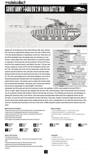 Modelcollect UA72128 Soviet Army T-64AV/BV 2 IN 1 Main Battle Tank 1/72 – image 2