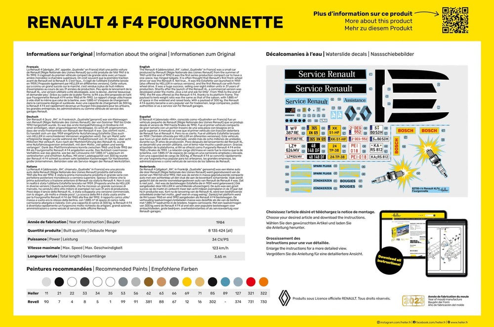 Heller 58700 Starter Kit - Renault 4 F4 Fourgonette 1/24