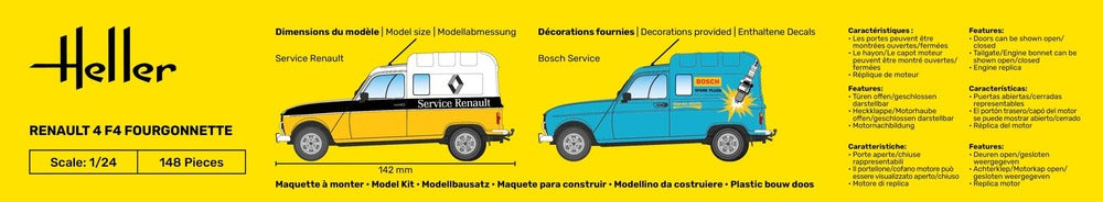 Heller 82700 Renault 4 F4 Fourgonette 1/24 – obrázek 3
