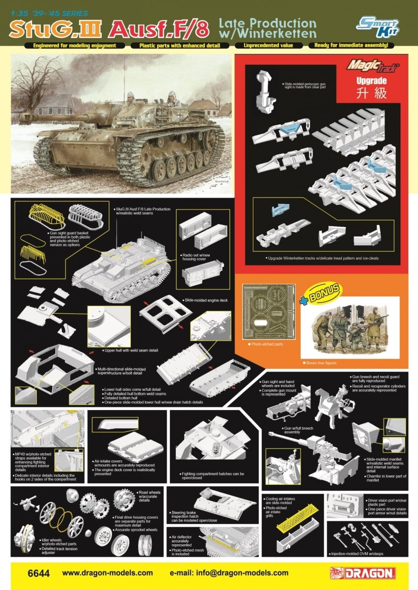 Dragon 6644 StuG III Ausf.F8 Late Production w/Winterketten 1/35 – obrázek 2