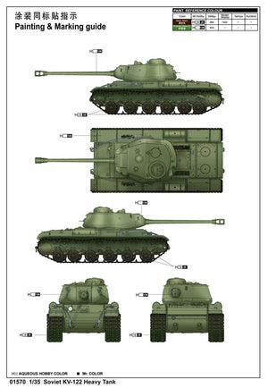 Trumpeter 01570 Soviet KV-122 Heavy Tank 1/35 – obrázek 4