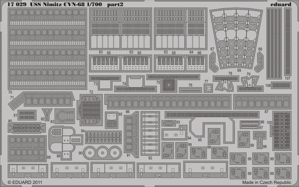 Eduard 17029 USS Nimitz CVN-68 TRUMPETER 1/700 – zdjęcie 2