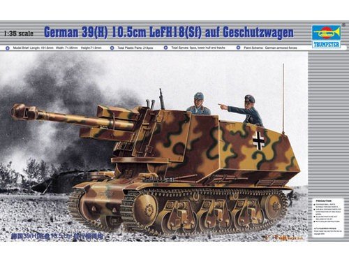 Trumpeter 00353 German 39(H) 10.5cm LeFH18(Sf) auf Geschutzwagen 1/35