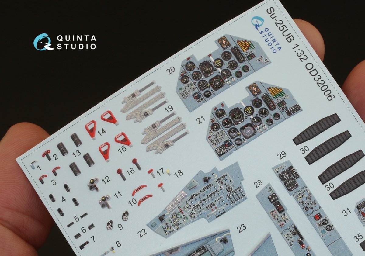 Quinta Studio QD32006 Su-25UB 3D-Printed &amp;amp; colored Interior on decal paper (for Trumpeter kit) 1/32 – obrázek 5