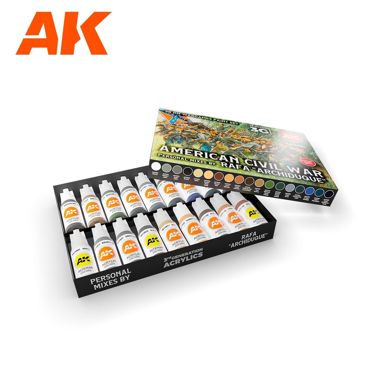 AK Interactive AK11764 SIGNATURE SET – REAF “ARCHIDUQUE” – SPECIAL 28MM AMERICAN CIVIL WAR PAINT SET 18x17 ml – image 2