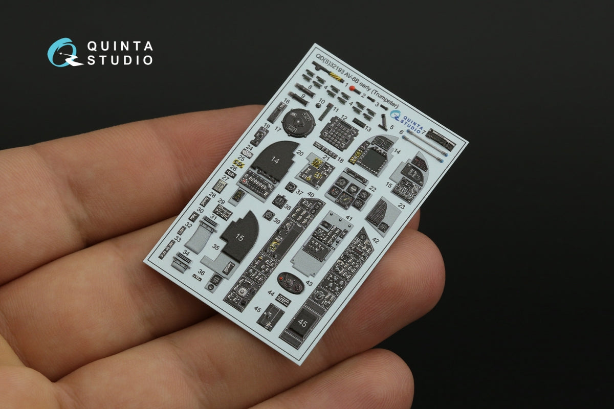 Quinta Studio QDS-32193 AV-8B Harrier II early 3D-Printed &amp;amp; coloured Interior on decal paper (Trumpeter) (small) 1/32 – zdjęcie 4