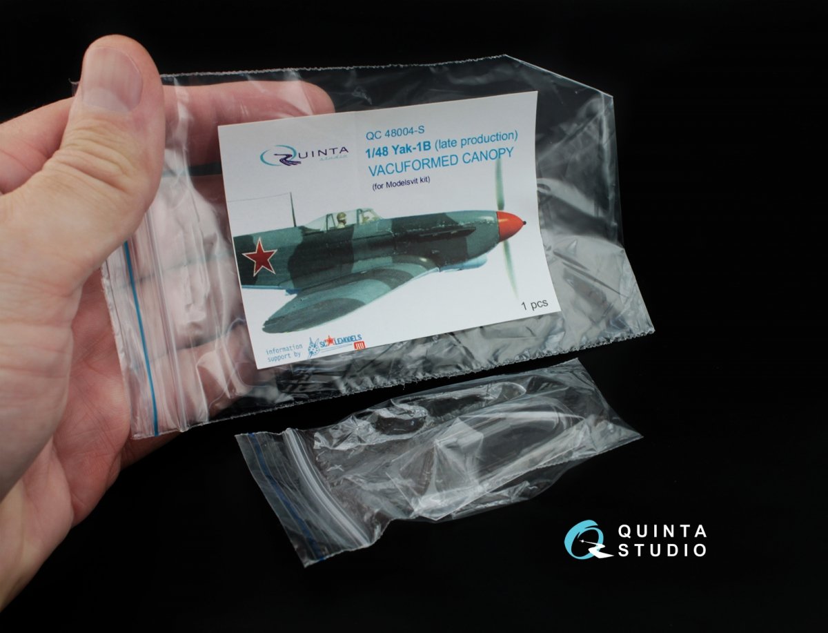 Quinta Studio QC48004-S Yak-1B vacuformed clear canopy 1 pcs (for Modelsvit kit) 1/48 – image 4