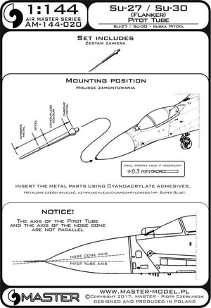 Master AM-144-020 Su-27/Su-30 (Flanker) - Pitot tube (1/144) – Bild 3