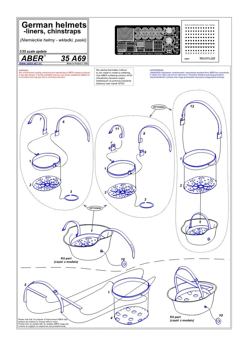 Aber 35A069 German helmets - inserts, straps (1/35) – image 4