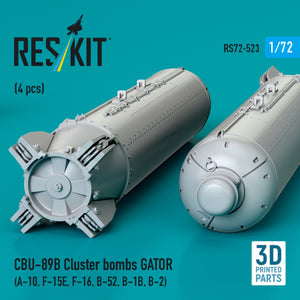 RESKIT RS72-0523 CBU-89B cluster bombs GATOR (4 pcs) (3D Printed) 1/72 – image 3