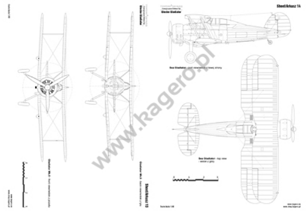 Kagero 7094 Gloster Gladiator Mk. I, I Trop, II, II Meteo, Sea Gladiator, J-8 EN/PL – obrázek 3