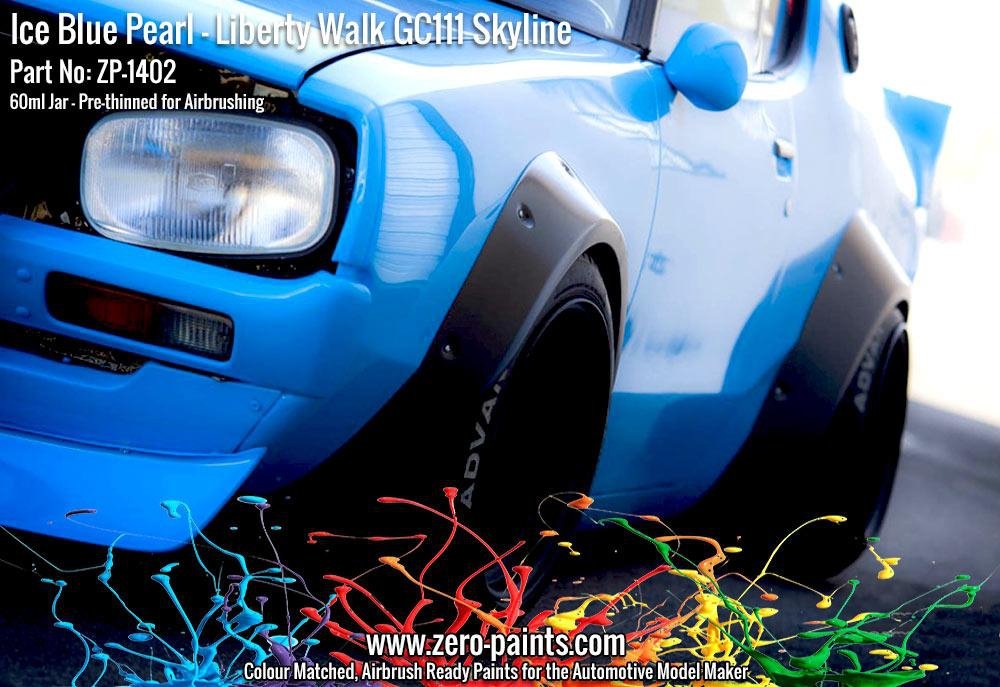 Zero Paints ZP-1402 - Ice Blue Pearl Paint for Liberty Walk GC111 Skyline (Ken Mary) 60ml – image 5