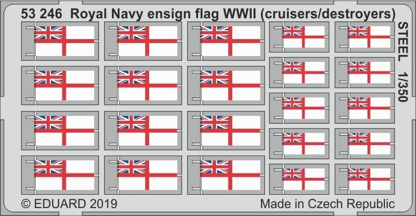 Eduard 53246 Royal Navy ensign flag WWII (cruisers/destroyers) STEEL 1/350