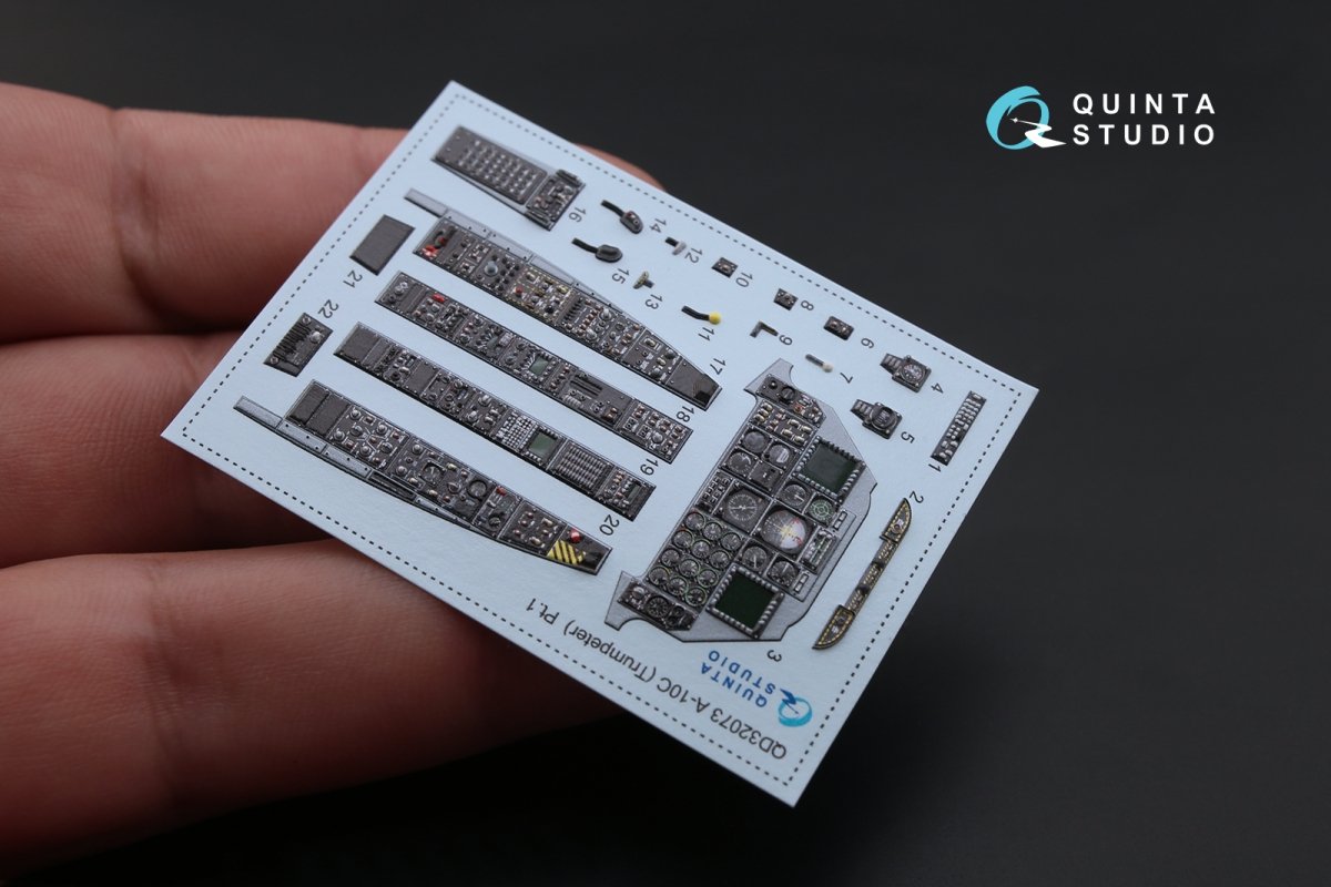 Quinta Studio QD32073 A-10C 3D-Printed &amp;amp; colored Interior on decal paper (for Trumpeter kit) 1/32 – immagine 6
