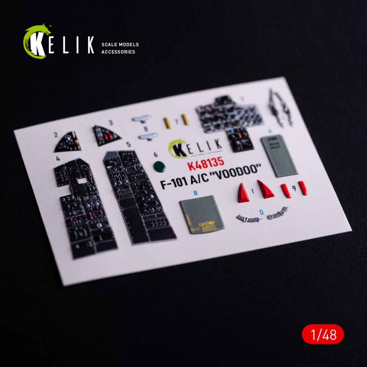 Kelik K48135 F-101A/C VooDoo - interior 3D decals for Zimi Model/KittyHawk kit 1/48