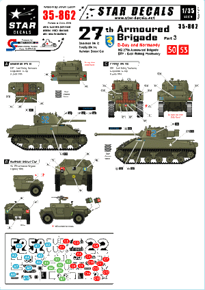 Star Decals 35-862 27th Armored Brigade #3 1/35