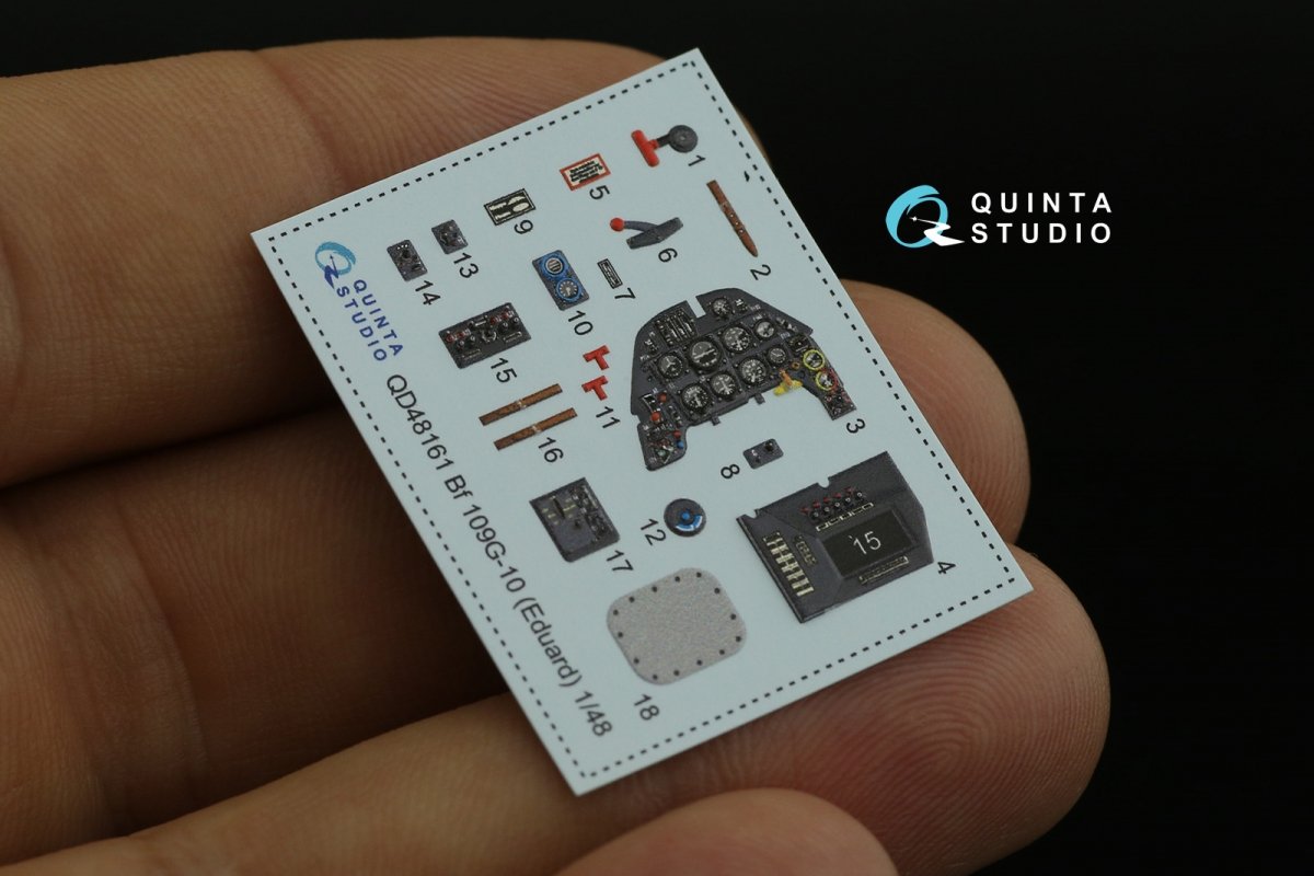 Quinta Studio QD48161 Bf 109G-10 3D-Printed &amp;amp; colored Interior on decal paper (Eduard) 1/48 – Bild 10