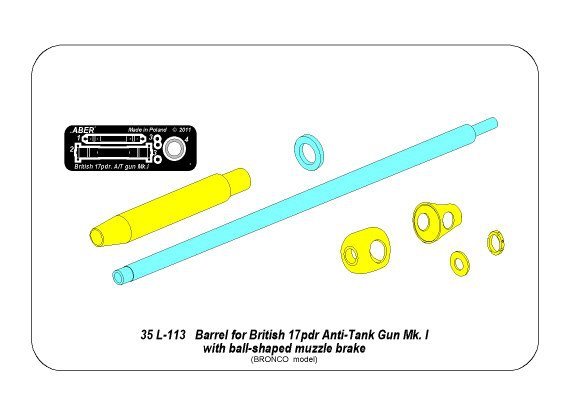 Aber 35L-113 Barrel for British 17pdr Anti-Tank Gun Mk.I with ball-shaped muzzle brake 1/35 – Bild 10