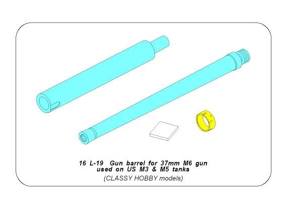 Aber 16L-19 Gun barrel for 37 mm M6 gun used on US M3 M5 tanks 1/16 – image 8