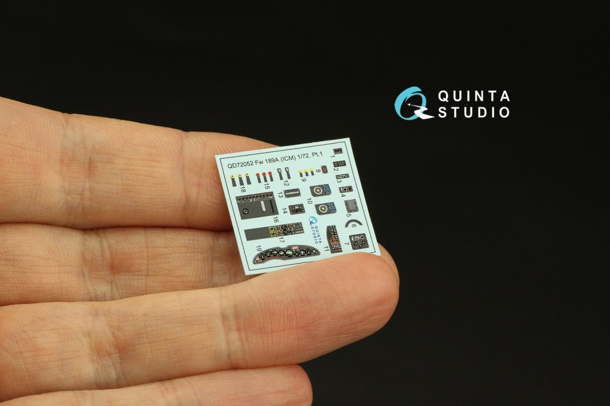 Quinta Studio QD72052 Fw 189A 3D-Printed &amp;amp; colored Interior on decal paper (ICM) 1/72 – Bild 2