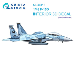 Quinta Studio QD48415 F-15D 3D-Printed colored Interior on decal paper (Academy) 1/48