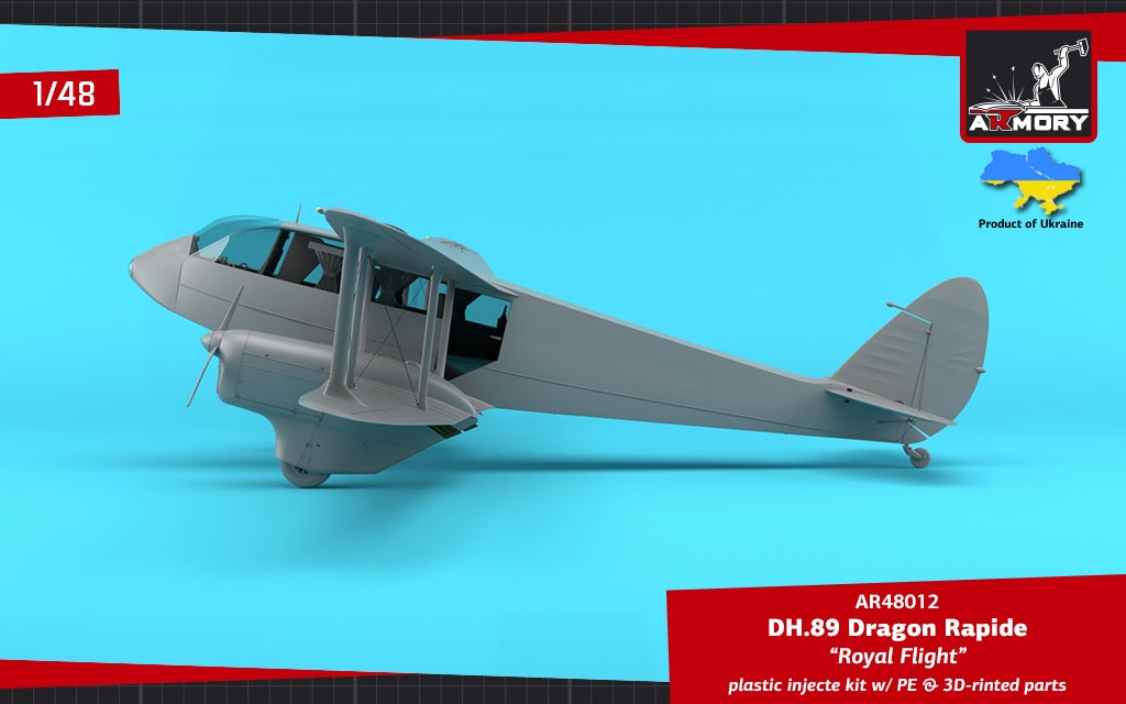 Armory Models 48012 DH.89 Dragon Rapide, Short-Haul Airliner – “Royal Flight” 1/48