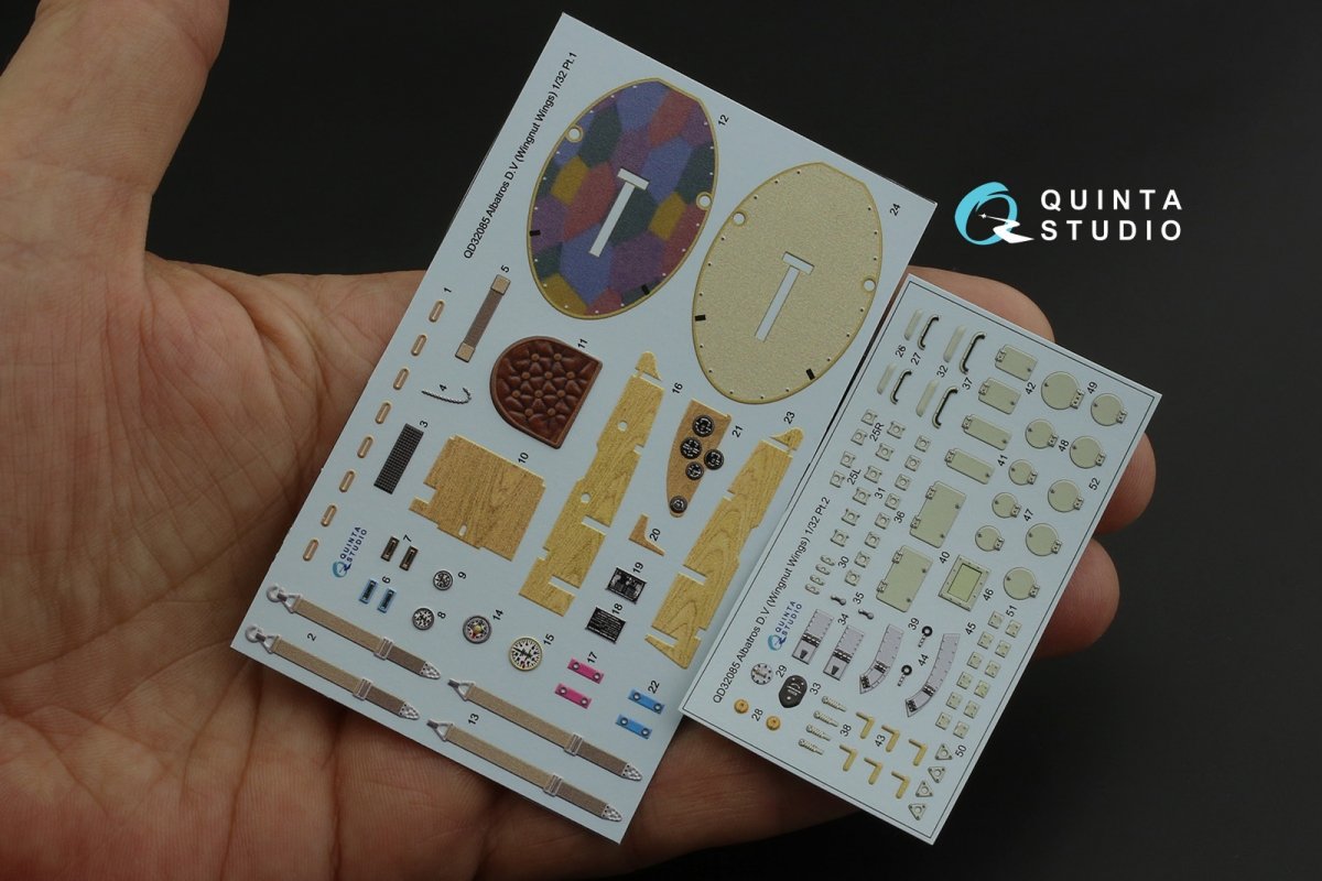 Quinta Studio QD32085 Albatros DV 3D-Printed &amp;amp; colored Interior on decal paper (Wingnut Wings) 1/32 – obrázek 14