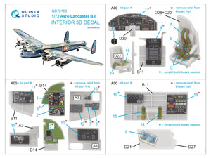 Quinta Studio QD72156 Avro Lancaster B.II 3D-Printed colored Interior on decal paper (Airfix) 1/72 – image 2