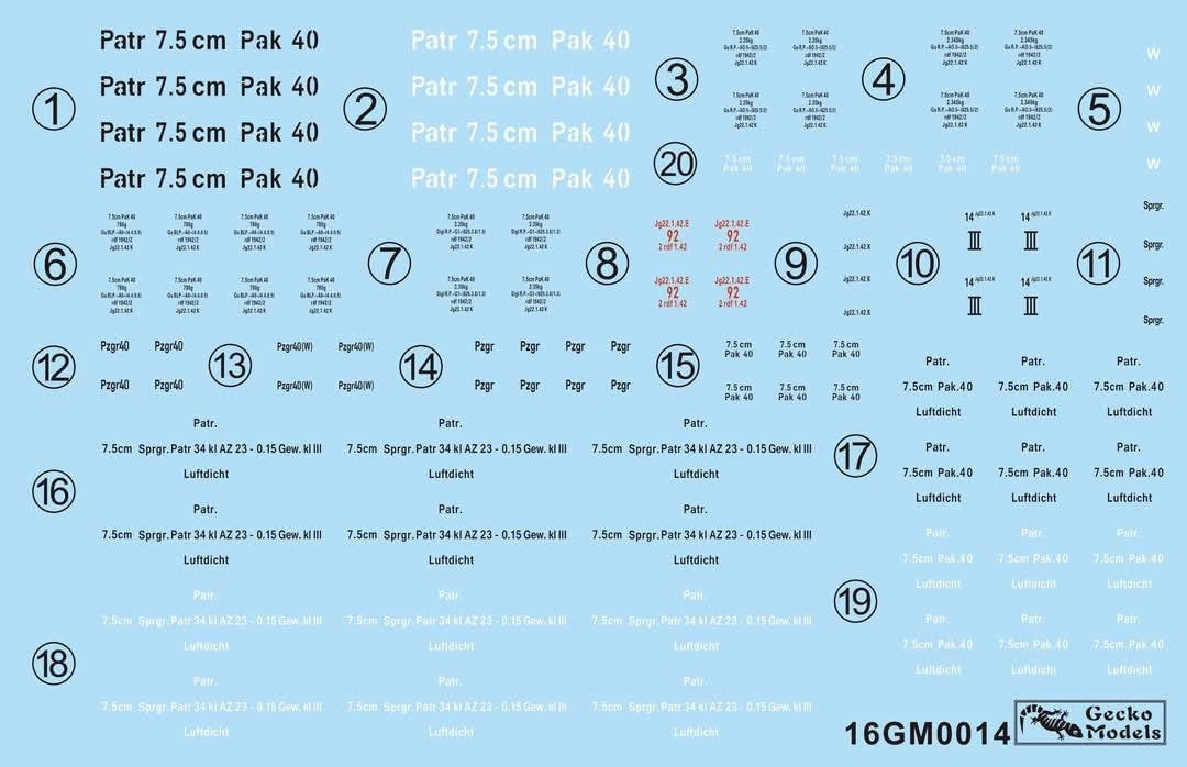 Gecko Models 16GM0014 German 7.5 cm Pak 40 Ammo Boxes w/Shells Set 1/16 – image 2