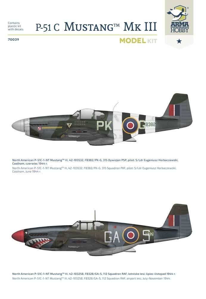 Arma Hobby 70039 P-51C Mustang Mk III Model Kit 1/72 – Bild 5