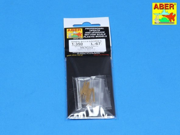 Aber 350L-67 Set of barrels for Italian Battleship: RN Roma 381mm x 9, 152mm x 12, 90mm x 12 1/350 – Bild 8