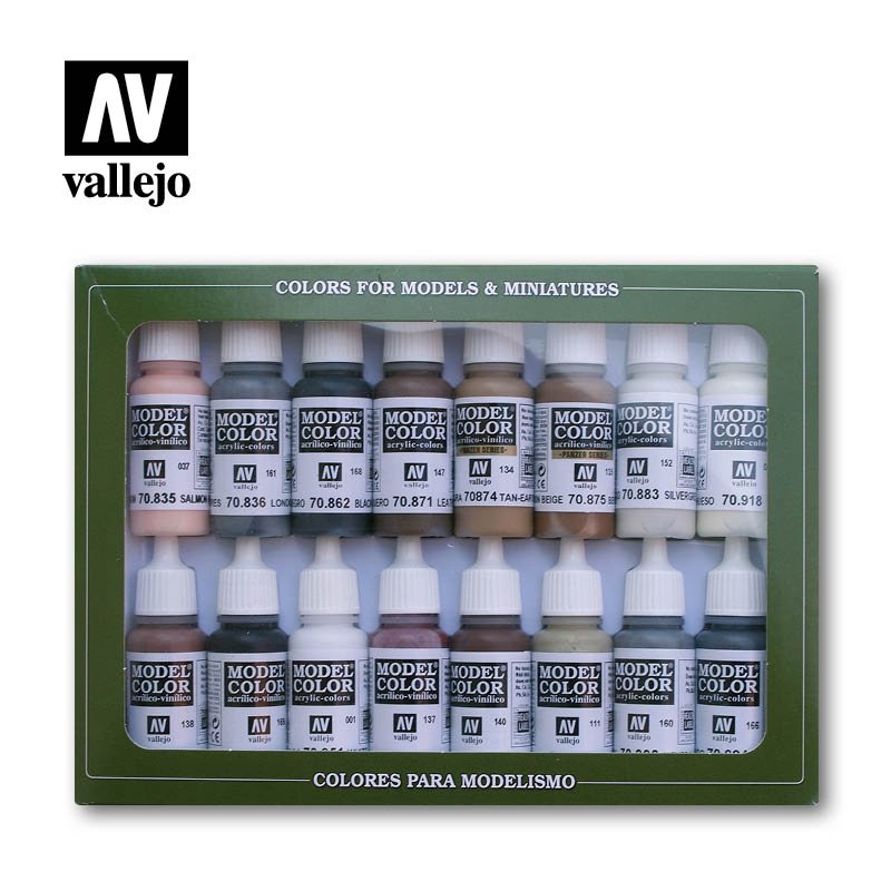 Vallejo 70144 Model Color - Coffret de peintures équestres 16 x 17 ml