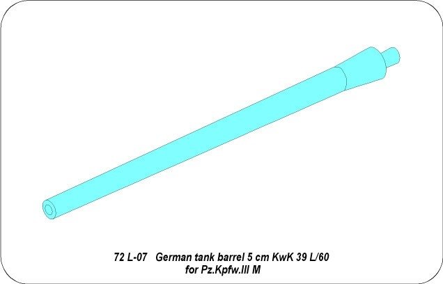 Canon Aber 72L-07 de 5 cm KwK 39 L/60 pour char Panzer III M / Canon de char allemand de 5 cm KwK 39 L/60 pour Pz.Kpfw. III M 1/72 – image 4