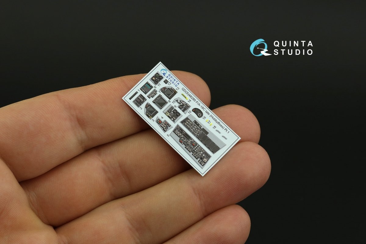 Quinta Studio QDS-48280 F/A-18C late 3D-Printed &amp;amp; colored Interior on decal paper (HobbyBoss)(Small version) 1/48 – Bild 10