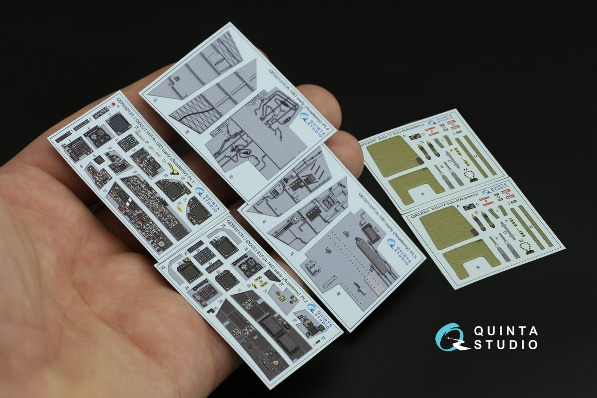 Quinta Studio QDS-32131 F/A-18D Early 3D-Printed &amp;amp; colored Interior on decal paper (Academy) (Small version) 1/32 – image 5