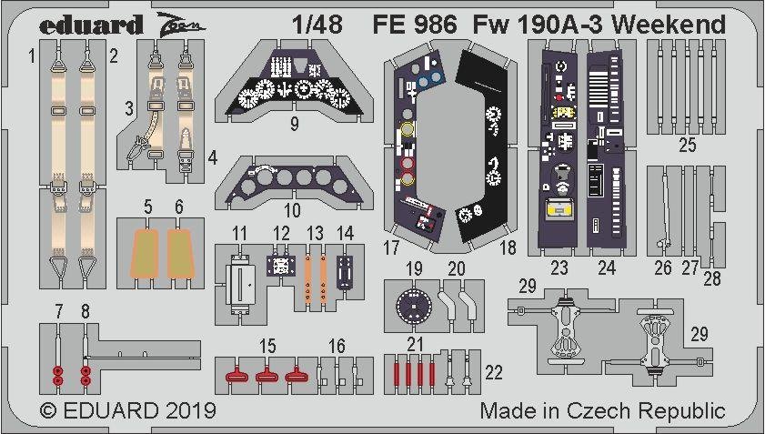 Eduard FE986 Fw 190A-3 Weekend 1/48 EDUARD