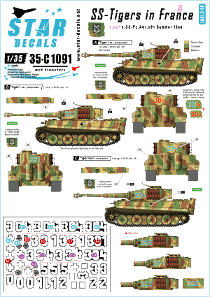 Star Decals 35-C1091 SS-Tigers in France #3 1/35