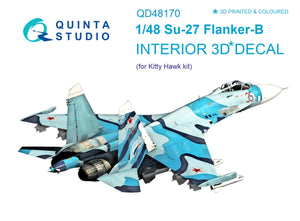 Quinta Studio QD48170 Su-27 3D-Printed colored Interior on decal paper (for KittyHawk kit) 1/48