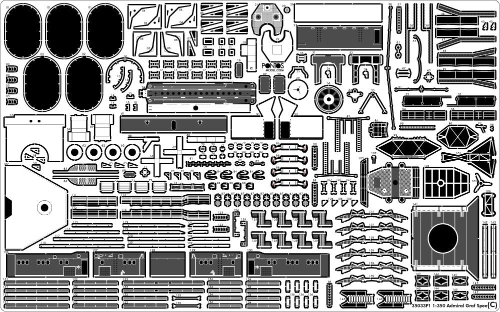 Pontos 35033F1 ADMIRAL GRAF SPEE 1939 Detail Up Set 1/350 – obrázek 9