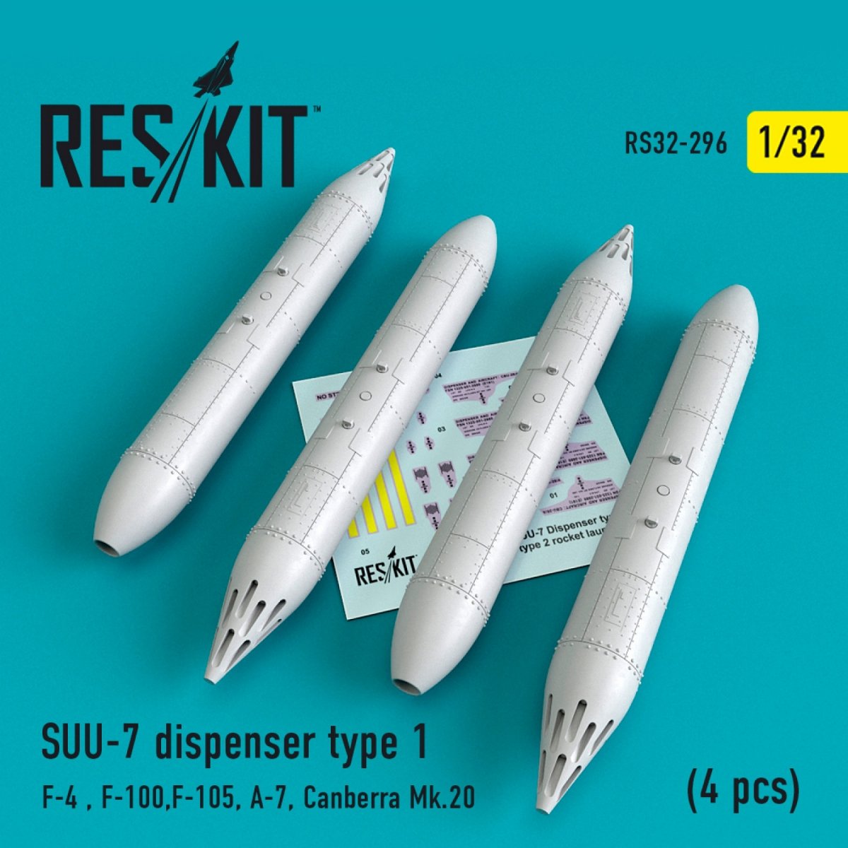 RESKIT RS32-0296 SUU-7 DISPENSERSTYPE 1 (4PCS) 1/32