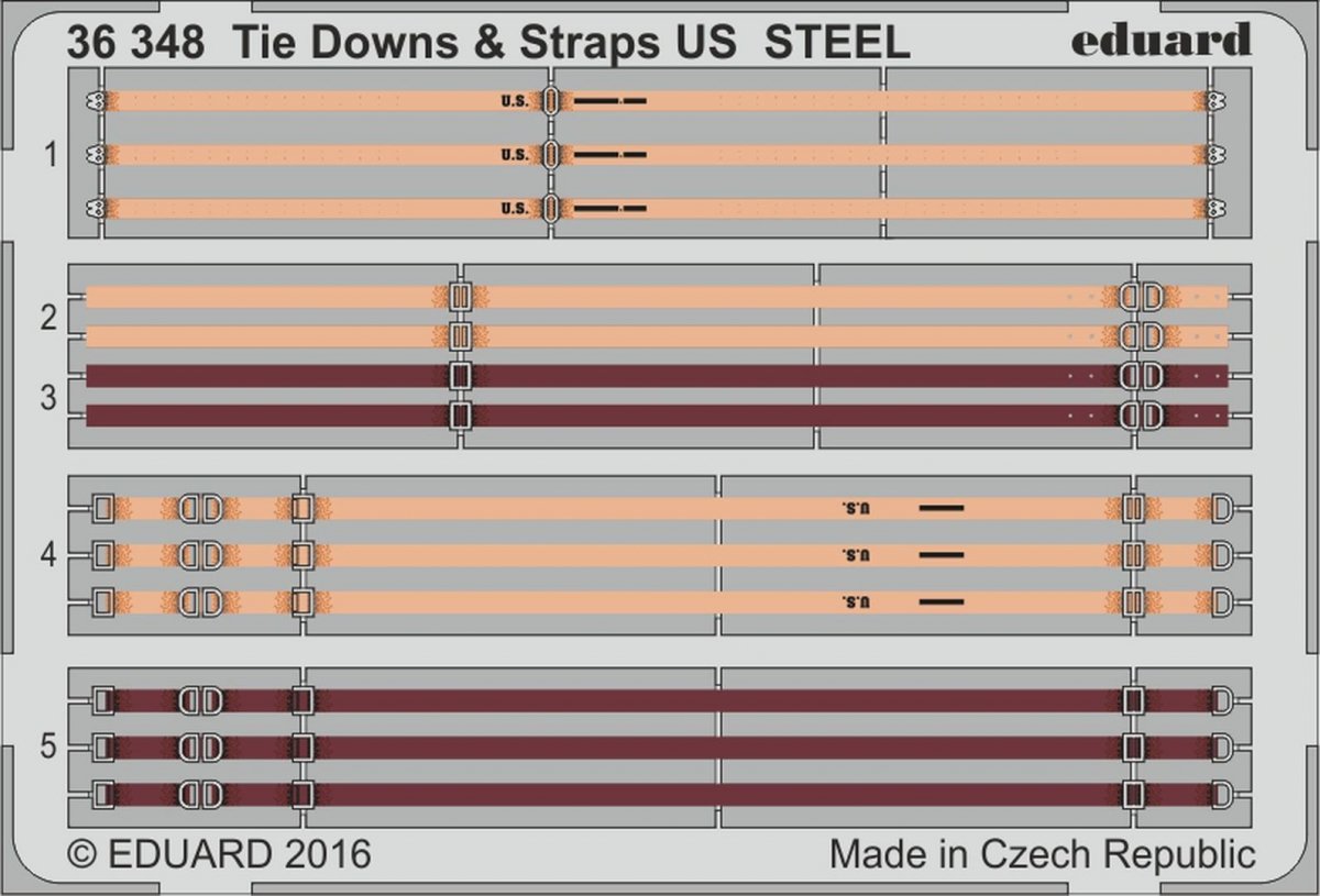 Eduard 36348 Tie Downs &amp; Straps US STEEL 1/35