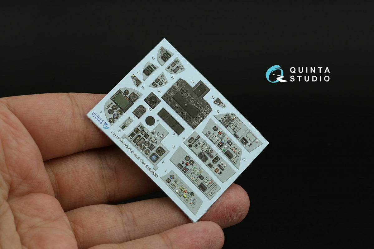 Quinta Studio QD48573 MiG-31M 3D-Printed &amp;amp; colored Interior on decal paper (Hobby Boss) 1/48 – imagen 8