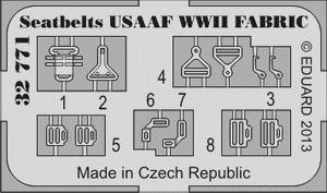 Eduard 32771 Seatbelts USAAF WWII FABRIC 1/32 – obrázek 2