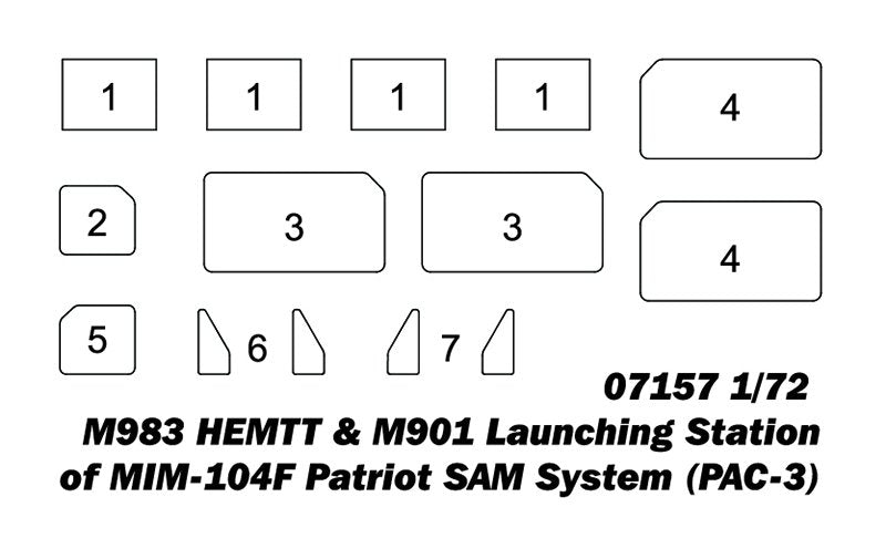 Trumpeter 07157 M983 HEMTT &amp;amp; M901 Launching Station w/ MIM-104F Patriot SAM System (PAC 3) 1/72 – obrázek 6