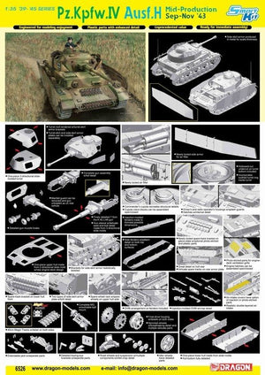Dragon 6526 Pz.Kpfw.IV Ausf.H, Mid-Production Sep-Nov 43 1/35 – image 2