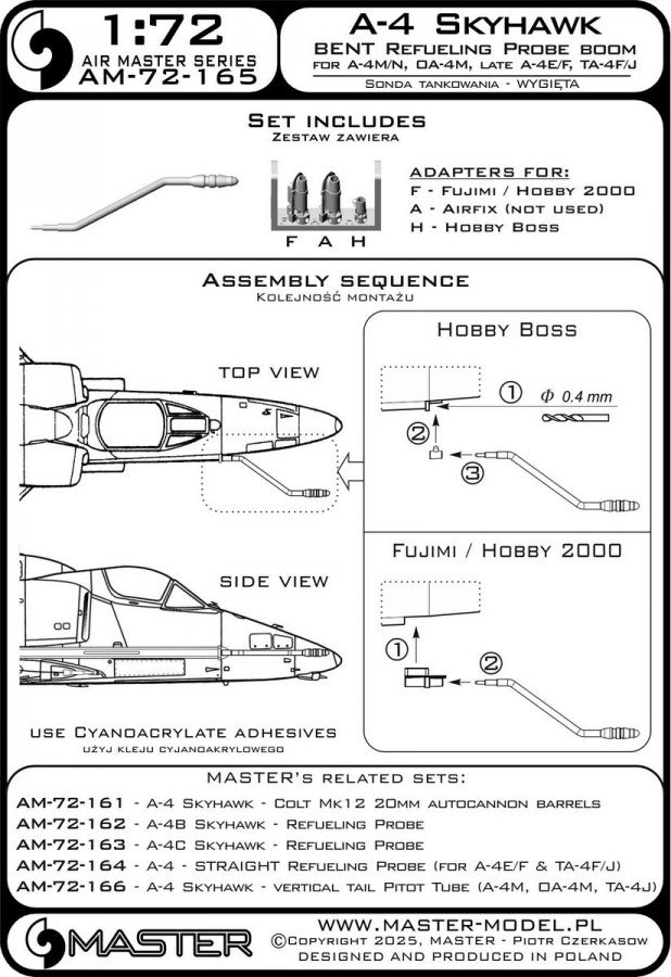 Master AM-72-165 A-4 Skyhawk - CURVED Refueling Probe Boom (used on A-4M/N, OA-4M &amp;amp; late A-4E/F &amp;amp; TA-4F/J versions) 1/72 – image 4