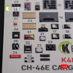 KELIK K48091 CH-46E Cargo compartment interior 3D decals for Academy kit 1/48 – obrázek 4