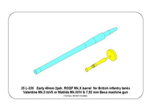 Aber 35L-226 Early barrel for Valentine Mk.II to VII or Matilda Mk.III/IV with Besa MG barrel 1/35 – Bild 2