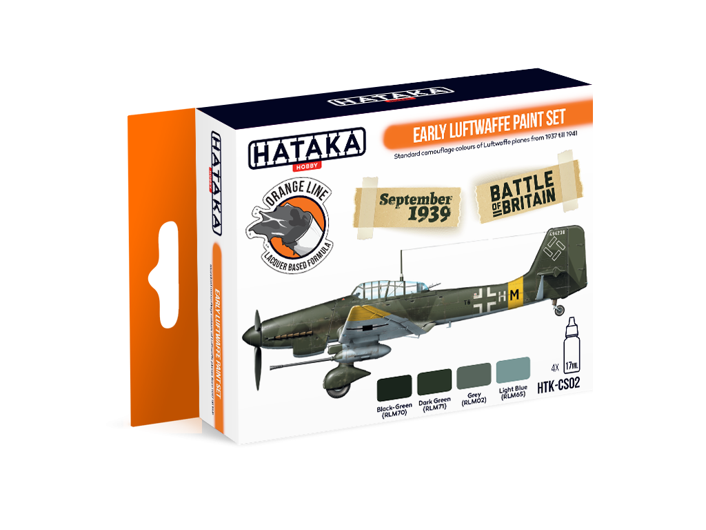 Hataka HTK-CS02 ORANGE LINE – Early Luftwaffe paint set (4x17ml)